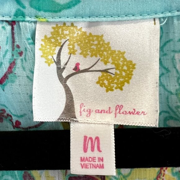 Fig and Flower puff sleeve 70s Paisley‎ peasant boho top MEDIUM - Picture 2 of 9